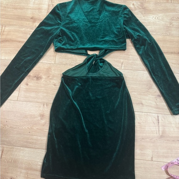 SHEIN Green Velvet Body-con dress - Picture 2 of 4
